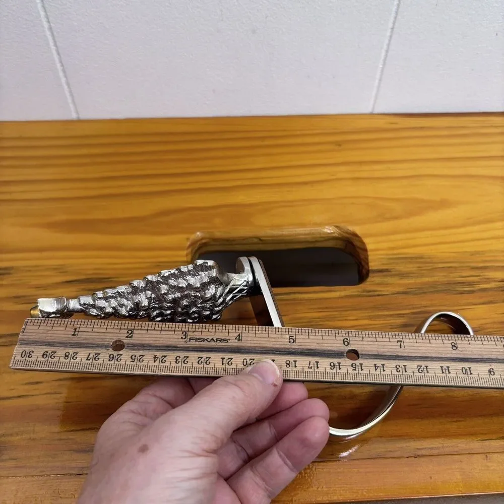 Christmas Tree Holiday Stocking Hanger Holder Silver‎ Heavy Brass